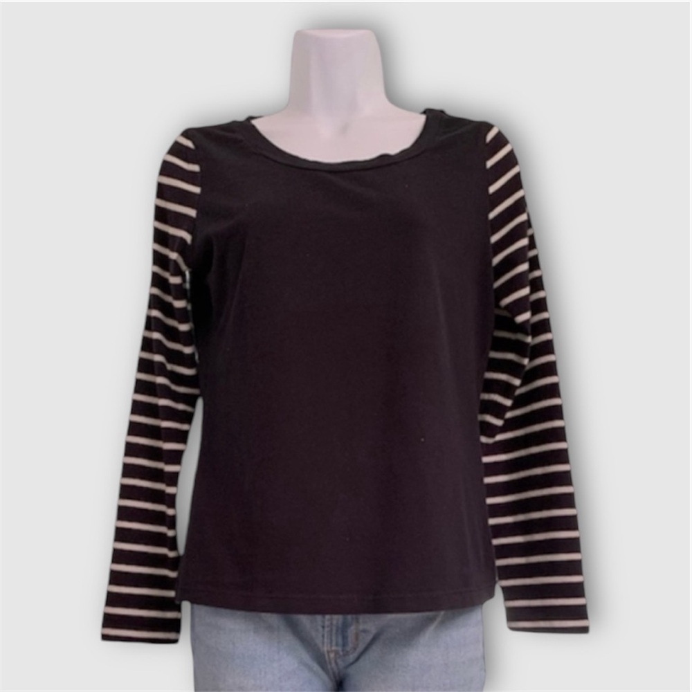 HOBBS LONDON Striped long sleeves crew neck soft tee M